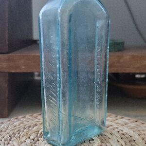 Vintage Castoria Blue Glass Bottle